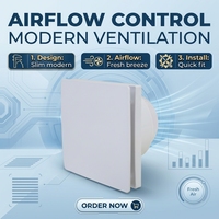 Ventilateur d'extraction de plafond en plastique étanche de 4 pouces, alimenté par courant alternatif, silencieux, pour salle de bain, avec volet anti-refoulement
