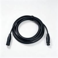 Kabel Patch Audio Anti-Noise 1 Meter, XLR Male Female, Berjaket PVC, Dilindungi Jalinan Kawat, untuk Mikrofon, Amplifier, Sistem Panggung