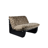 Fauteuil de loisirs en bois massif et tissu jacquard, style rétro Bauhaus du milieu du siècle, mobilier d'intérieur nordique