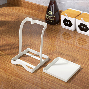 Porta Cucchiai e <span class=keywords><strong>Mestoli</strong></span> Verticale in Metallo Moderno, Organizzatore da Cucina con Vassoio Raccogligocce, Supporto Portatile per Utensili - Product Image 3