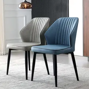 Toptan yemek odası mobilyası döşemeli modern metal bacaklar lüks zarif yemek sandalyeleri