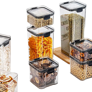 PP Plastic Food Storage <b>Container</b> Set 16/24/32 Piece Sealed Lid Keeps Grains <b>Flour</b> Fresh for Long Time 0.24 L-2.8L Storage - Product Image 1