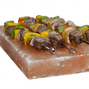 Himalayan <b>Pink</b> Salt Cooking Slab Refined Premium Quality Stainless Steel Holder 30x20x5cm Natural Salt Tiles - Product Image 1