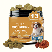 Friandises à mâcher pour chiens à base de champignons turcs : Mélange de Crinière de lion, Reishi, Cordyceps, Shiitake – Pour la santé des articulations, de la colonne vertébrale, digestive et hépatique, avec Chardon-Marie