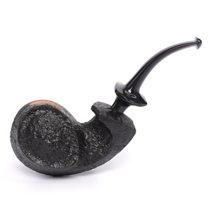 MUXIANG Briar Wood Smoking Pipe Bent Type Light Colored Glossy Black Sandblasted Tobacco Pipe For Men - Product Image 5