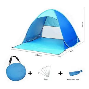 Tente de plage légère Portable, parasol automatique Pop-Up, cabane de plage extérieure avec Protection solaire UPF 50 +