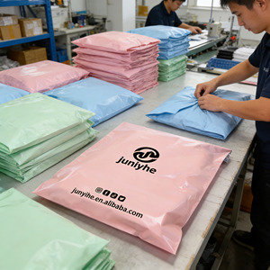 Expédition en 2 jours, livraison en 5 jours, enveloppes en polyéthylène rose clair pour Noël, 10x13 pouces, 100 pièces, épaisseur 2,5 mil, sacs d'expédition imperméables pour les fêtes - Product Image 5
