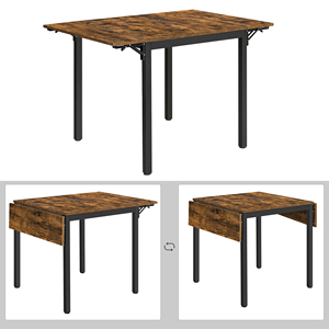 Vasagneau-<span class=keywords><strong>Table</strong></span> à <span class=keywords><strong>manger</strong></span> extensible, meuble de cuisine, salle à <span class=keywords><strong>manger</strong></span>, cadre métallique industriel, plateau en bois, cuisine - Product Image 2