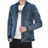 OEM Nouveau Flocons de Neige Détruits Coton Teint Vestes pour Hommes Coupe-Vent Arrivée à la Mode Vestes en Denim pour Hommes