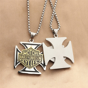Harley-Davidson <b>Cross</b> Pendant Necklace Stainless Steel Men's Fashion Jewelry Gift 280528 - Product Image 2