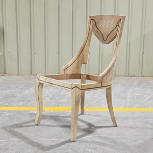 Korea Style Antique Dining Chair Frame Wooden Design for Furniture unfinished dining chair frame