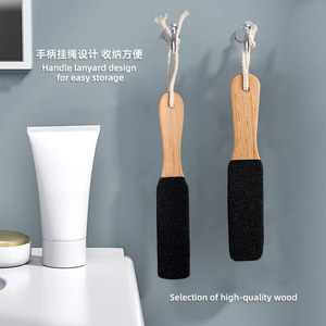 Brosse à pieds en pierre ponce avec manche en bois, exfoliante pour peaux mortes, outil de pédicure pour le soin des pieds - Product Image 5