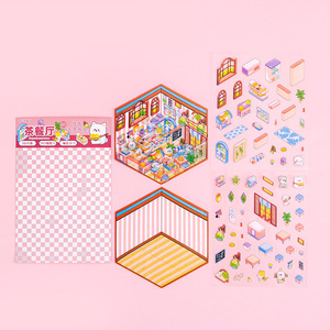 Lindo cuento de hadas Scenic Cottage 3D pegatinas manual miniatura DIY escena pegatinas para niños regalos - Product Image 6