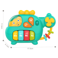 Huanger New Arrival Musical Instrument Toy Aircraft Shape with Piano Friendly Bear Driver Educational Toys for Kids