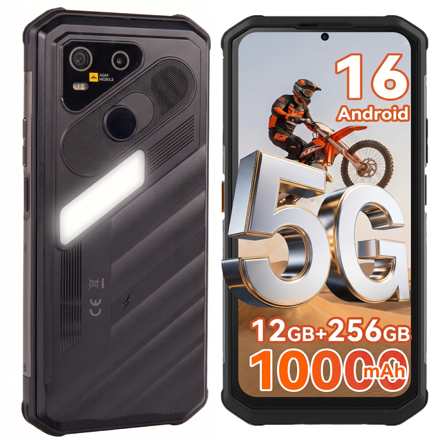 YAC V5 Rugged Phone 5G Android 16 Smartphone 10000mAh Large Battery 6.72 Inch 120Hz Display Outdoor Smart Phone