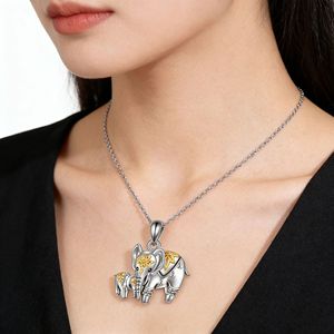 Collana Unisex in Lega di Bambù con Elefante Inciso, Accessorio Personalizzato di Tendenza Stile Europeo-Americano, Ciondolo Portafortuna per la Festa della Mamma - Product Image 5