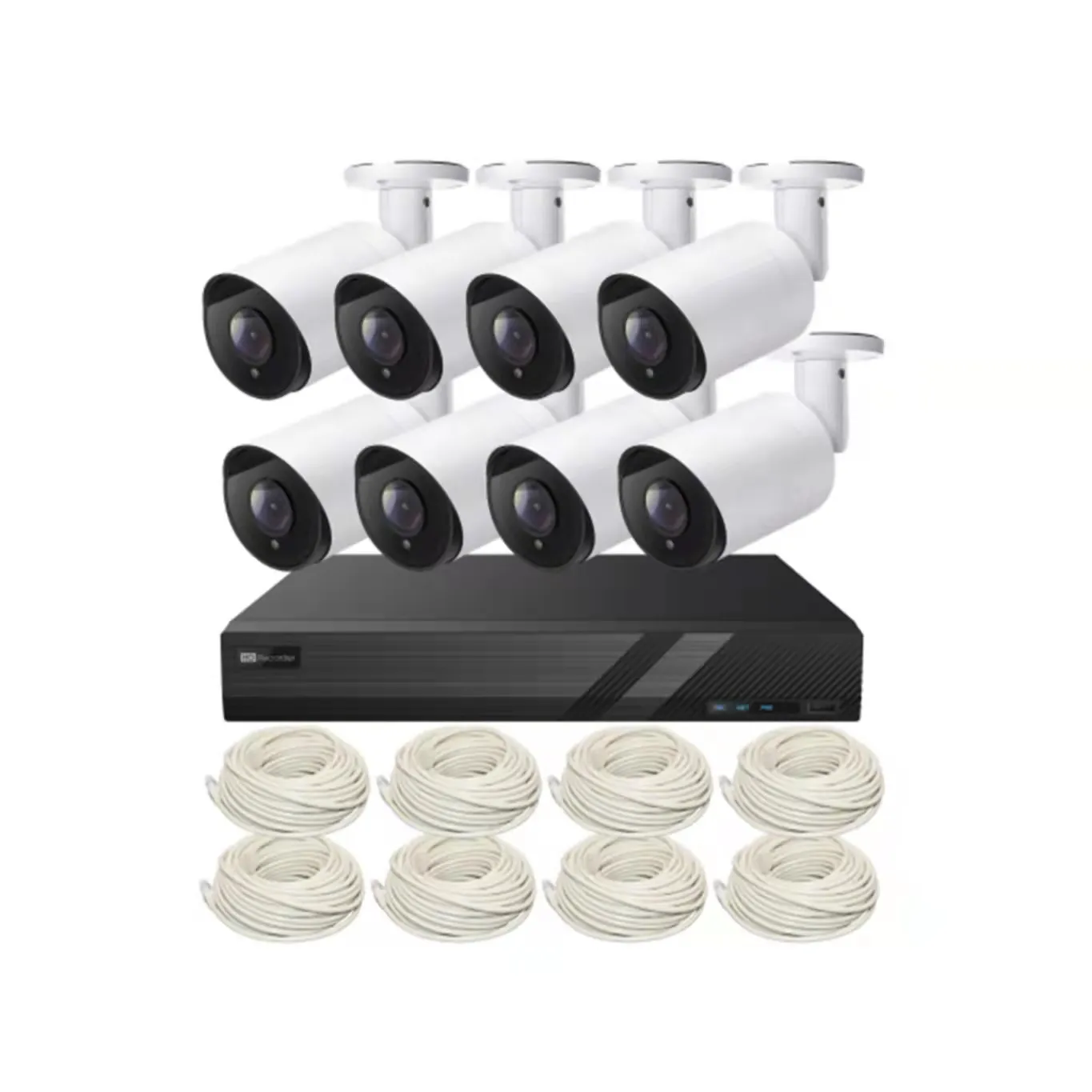 Venda quente OEM 8 canais 5MP 1pcs Kits de Câmera De Segurança 8ch 4K/8MP POE NVR + 8pcs 5MP Bala Câmera IP POE