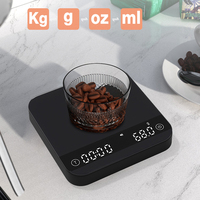 Balance alimentaire de cuisine de haute qualité avec plateforme en verre de 2 kg, base en ABS, affichage LED, piles USB, balance à café