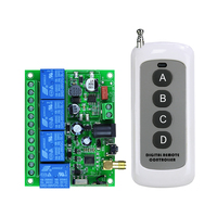 Télécommande universelle sans fil FANWELL 433Mhz, code d'apprentissage 1527, 4 boutons, antenne en plastique, portée 100m pour lampes, portails et portes