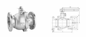 Robinet à boisseau sphérique industriel haute pression en acier inoxydable SS304, raccord à bride, pour eau, huile, gaz, corps en 2 parties - Product Image 3