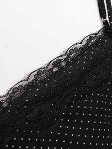 Blusa Zevity 2026 para Mujer, Sexy, con Tirantes Finos, Estampado de Puntos, Estilo Smock, con Costuras de Encaje en el Dobladillo, Corte Irregular, <span class=keywords><strong>Blusas</strong></span> Chic - Product Image 5