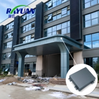 Panneau de bardage en aluminium fluorocarboné moderne sur mesure, résistant aux intempéries, bleu foncé, pour entrée de bâtiment extérieur incurvée