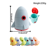 Jouet de puzzle en gros pour animaux de compagnie, distributeur de nourriture en forme de fusée, jouet à mâcher en silicone, fusée anti-fuite pour chiens et chats
