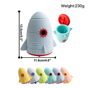 Jouet de puzzle en gros pour animaux de compagnie, distributeur de nourriture en forme de fusée, jouet à mâcher en silicone, fusée anti-fuite pour chiens et chats - Product Image 5