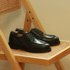 Chaussures Derby montantes en cuir, style Workwear American Vintage Americana, à bout carré japonais, légères, respirantes, antidérapantes et polyvalentes - Product Image 4