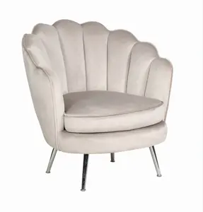 Velvet Scalloped modern style sofa chair for Living room