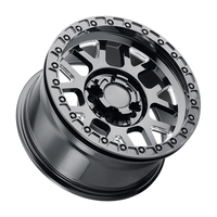 Rueda Forjada Beadlock de 14"-24" Pulgadas, Diseño de Siete Radios Divididos, 5 Birlos, para Jeep Wrangler Todoterreno, Negro Satinado