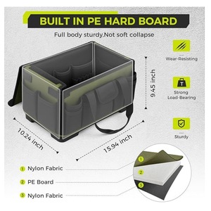 Sac à outils pour électricien robuste de 16 pouces pour hommes, vert/noir, imperméable, résistant aux déchirures, fond rigide avec poches - Product Image 5