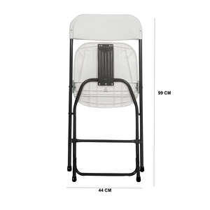 Lot <span class=keywords><strong>de</strong></span> 10 chaises pliantes d'extérieur en plastique moulé par injection en <span class=keywords><strong>résine</strong></span> PP blanche pour mariage, événements et camping - Product Image 3
