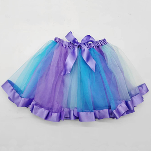 HC287 gonne tutù estive per bambini e bambini gonne da ballo con strati arcobaleno per ballerine da 3 a 8 anni gonne Tutu con nastro soffice - Product Image 3