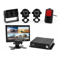 Kit Enregistreur MDVR GPS 4G WiFi pour Voiture, Système de Surveillance de Sécurité avec Caméra DVR Mobile 4 Canaux, MDVR avec 3G 4G WiFi GPS Carte SD