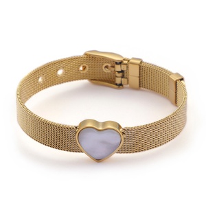 Pulsera de Cadena Simple con Forma de Corazón para Mujer, Accesorios de Moda, Joyería Decorativa Personalizada, Pulsera de Oro - Product Image 1