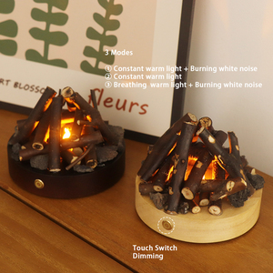 Decorazione albero lampada da tavolo in legno rumore bianco USB lampada Touch da comodino ricaricabile con batteria - Product Image 6