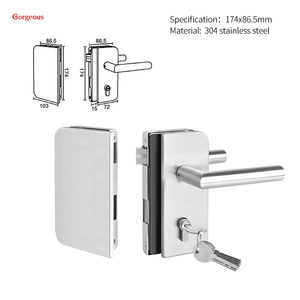 GORGEOUS 304両面オープン商用スライドガラスドアほぞ穴ロック5キー - Product Image 3