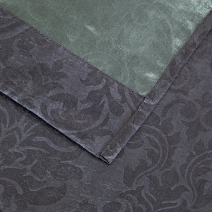 Bindi <span class=keywords><strong>gris</strong></span> charbon de bois rideaux occultants avec gaufré texturé damassé fleur motif rideaux pour salon placard - Product Image 4