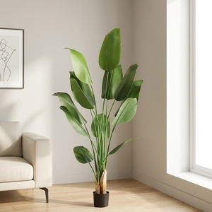 Planta Artificial de Alta Simulación, Árbol de Plátano de Plástico Verde para Decoración Interior del Hogar - Product Image 1