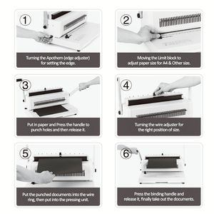 W25A F4 Size Heavy Duty Metal Book <strong>Binding</strong> Machine 40 Holes <strong>Double</strong> <strong>Wire</strong> Manual Power Punching Combiner - Product Image 5