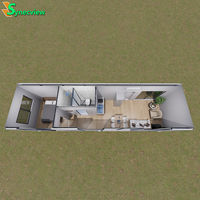 Villa Conteneur de Luxe Préfabriquée de 40 Pieds, Mobile avec Structure en Acier, Étanche, Design Moderne, Capsule Spatiale, Écologique