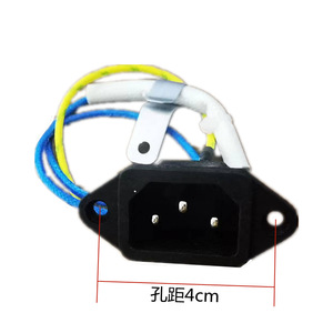 Prise de courant noire en cuivre pur à trois broches avec fusible et cordon pour accessoires de cuiseur à riz - Product Image 2