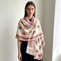 Nouvelle Collection 2027 : Écharpe d'Hiver de Luxe pour Femme, Douce et Confortable Effet Cachemire, Jacquard Tête de Cheval, Châle Couverture Chaude