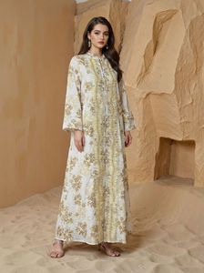 Robe longue <span class=keywords><strong>l</strong></span>égère en polyester brodée, style marguerite, pour femmes musulmanes, idéale pour le Ramadan et <span class=keywords><strong>l</strong></span>'Aïd, collection 2026 (vente en gros) - Product Image 5