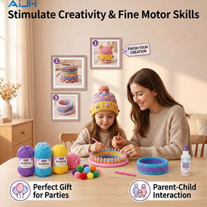 AiJH Kit de tissage DIY en laine, métier à tisser manuel, ensemble de tricot pour écharpes, chapeaux et bandeaux pour enfants - Product Image 2