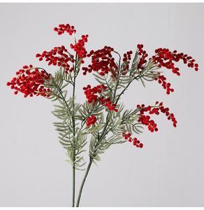 <span class=keywords><strong>Flores</strong></span> de <span class=keywords><strong>mimosa</strong></span> artificiales <span class=keywords><strong>amarillas</strong></span> de un solo tallo de alta calidad para decoración de eventos - Product Image 4