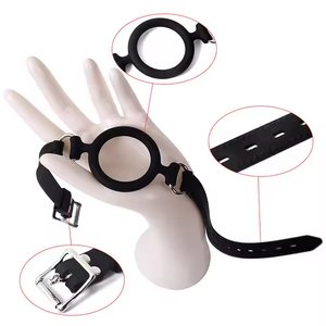 Conception populaire en cuir bouche Gag balle BDSM esclave Sexy Bdsm Bondage <span class=keywords><strong>langue</strong></span> anneau jouets sexuels pour adultes - Product Image 2
