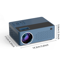 Mini projecteur LCD portable 2025 avec lampe LED, haut-parleurs intégrés, prend en charge la résolution 1080P HD/USB/AV, pour les présentations de bureau, utilisation en intérieur/extérieur, 100
