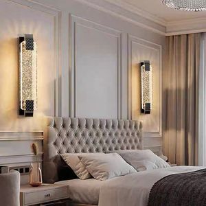 Applique murale LED de luxe en cristal, <span class=keywords><strong>luminaire</strong></span> de <span class=keywords><strong>chambre</strong></span> à <span class=keywords><strong>coucher</strong></span>, lampe murale moderne de style français, vente chaude - Product Image 3